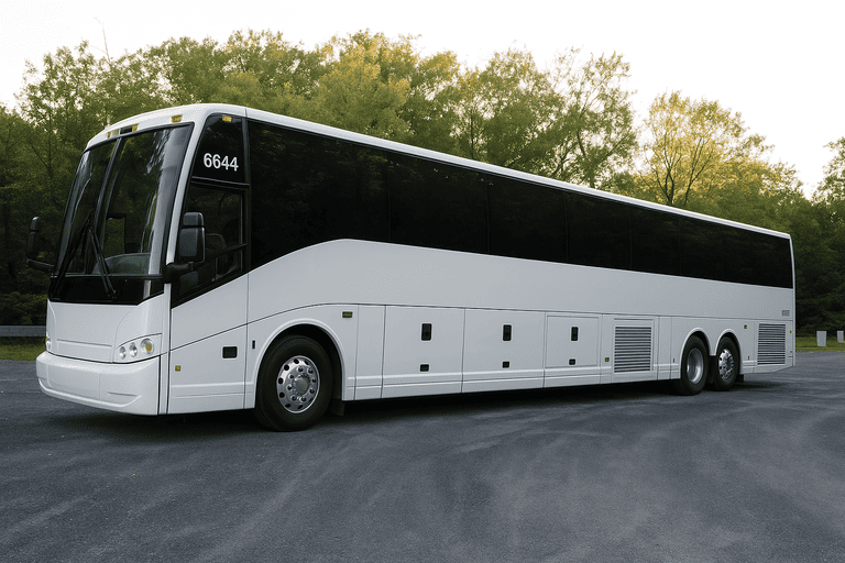 exterior of Charter Bus Rental Hawthorne coach bus