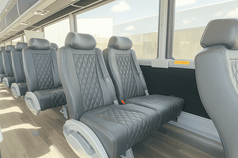 interior of Charter Bus Rental Hawthorne charter bus